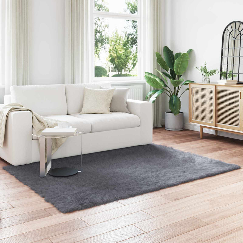 vidaXL Műgyapjú Szőnyeg Tafalla Antracit 140 x 200 cm Poliészter