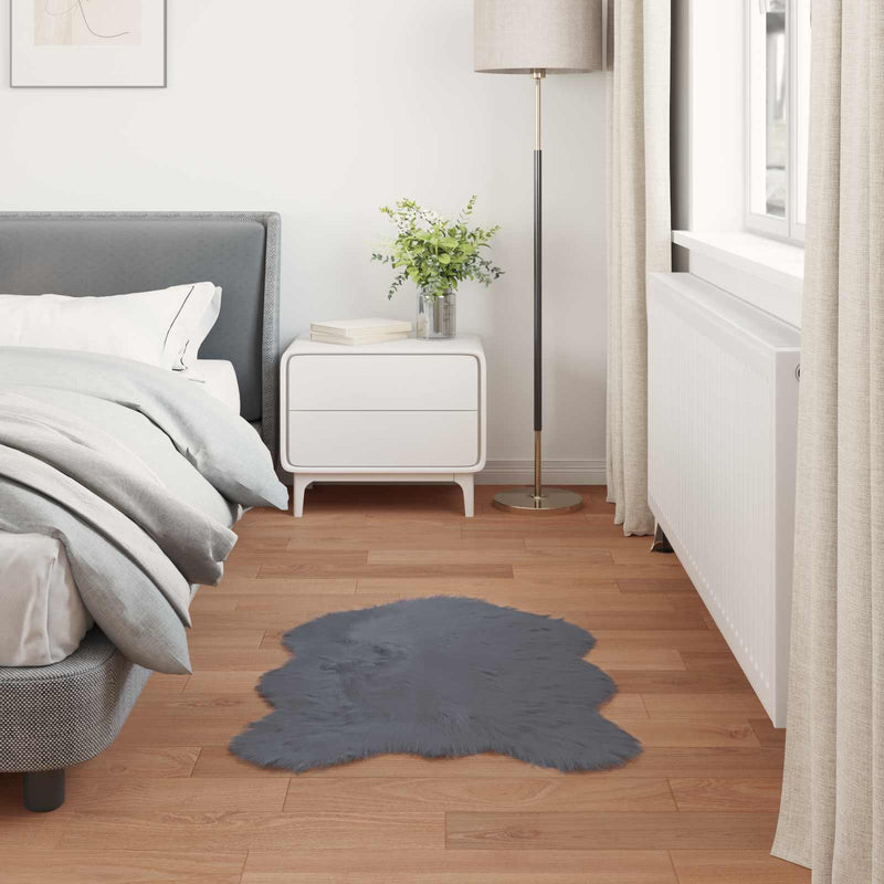 vidaXL Műgyapjú Szőnyeg Tafalla Antracit 50 x 80 cm Poliészter