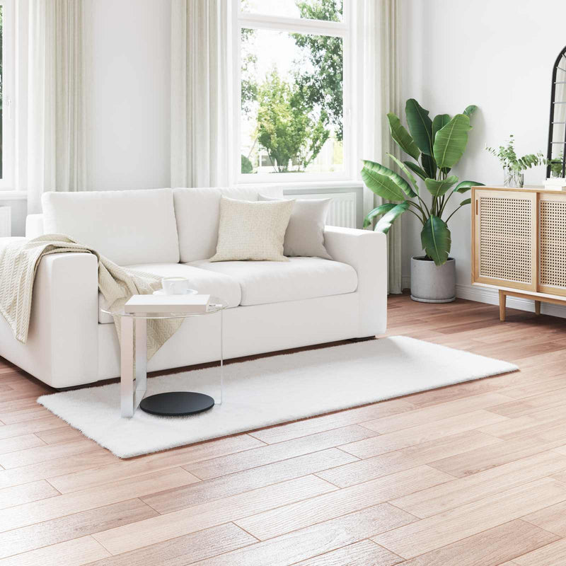 vidaXL Mű Nyúl Szőr Szőnyeg Olite Fehér 80 x 200 cm Poliészter