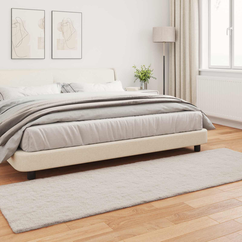 vidaXL Mű Nyúl Szőr Szőnyeg Olite Bézs 80 x 250 cm Poliészter