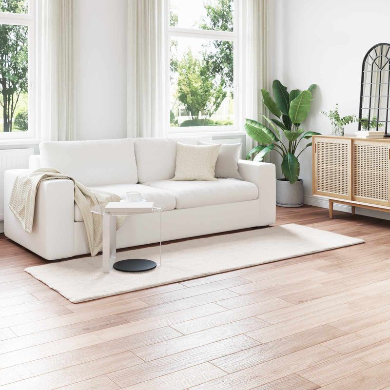 vidaXL Mű Nyúl Szőr Szőnyeg Olite Krém 80 x 250 cm Poliészter