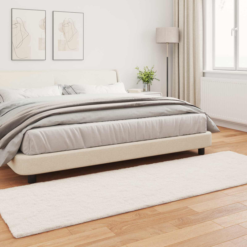 vidaXL Mű Nyúl Szőr Szőnyeg Olite Krém 80 x 250 cm Poliészter
