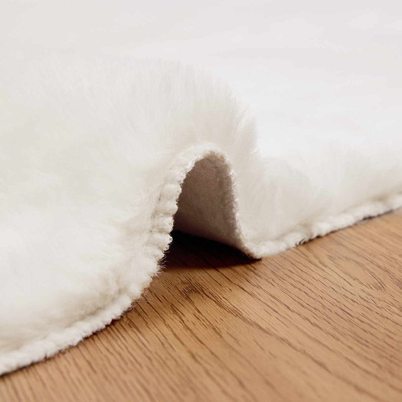 vidaXL Mű Nyúl Szőr Szőnyeg Olite Krém 200 x 200 cm Poliészter