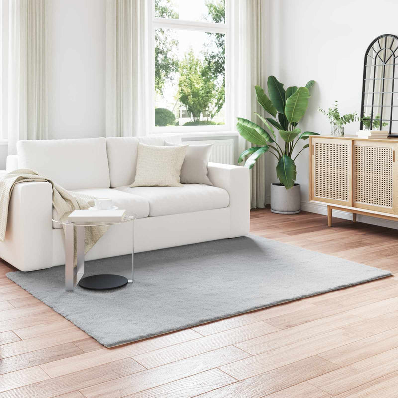 vidaXL Mű Nyúl Szőr Szőnyeg Olite Szürke 140 x 200 cm Poliészter