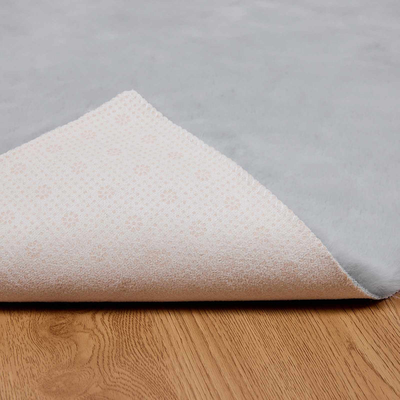 vidaXL Mű Nyúl Szőr Szőnyeg Olite Szürke 120 x 120 cm Poliészter