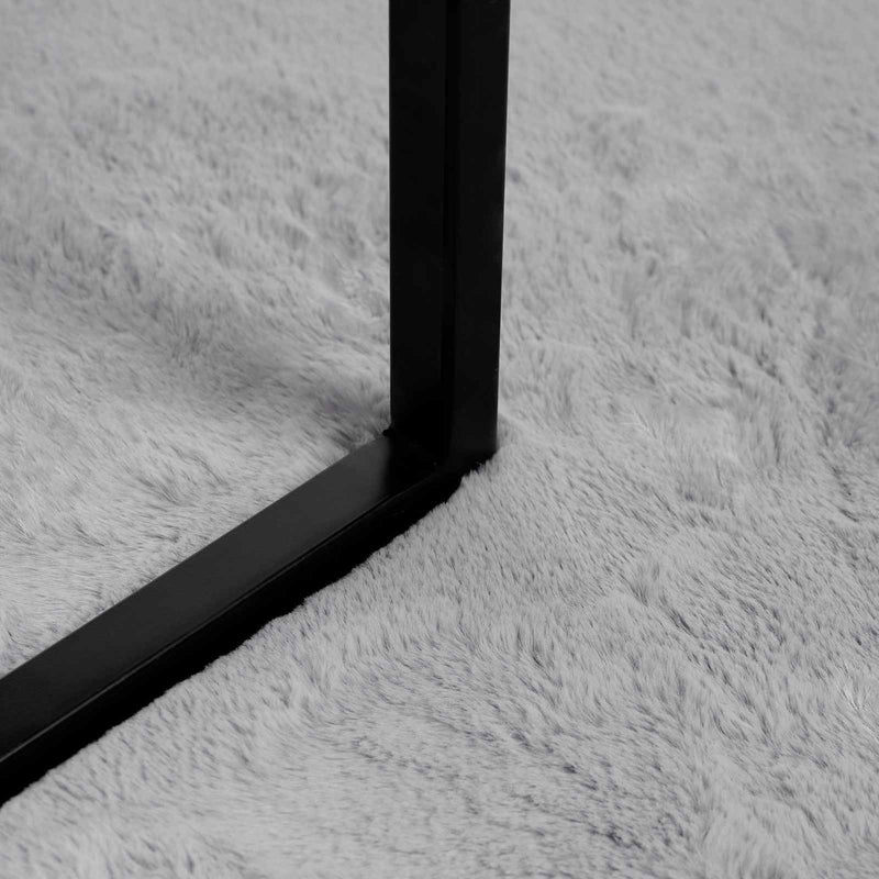 vidaXL Mű Nyúl Szőr Szőnyeg Olite Szürke 240 x 240 cm Poliészter