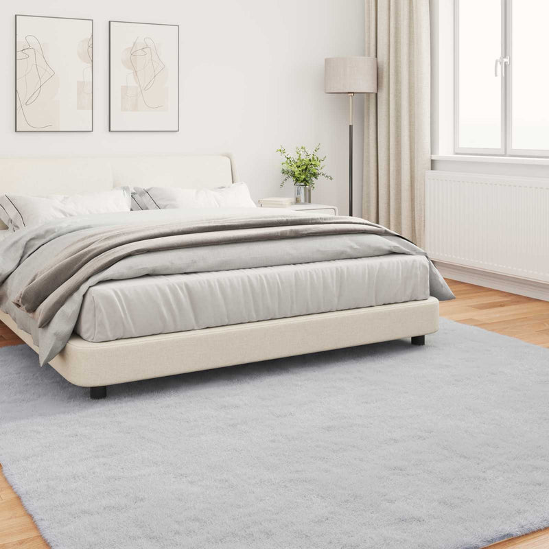 vidaXL Mű Nyúl Szőr Szőnyeg Olite Szürke 240 x 240 cm Poliészter