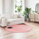 vidaXL Mű Nyúl Szőr Szőnyeg Olite Rózsaszín Ø 200 cm Poliészter