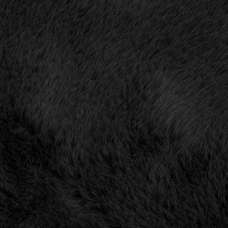 vidaXL Mű Nyúl Szőr Szőnyeg Olite Fekete 140 x 200 cm Poliészter