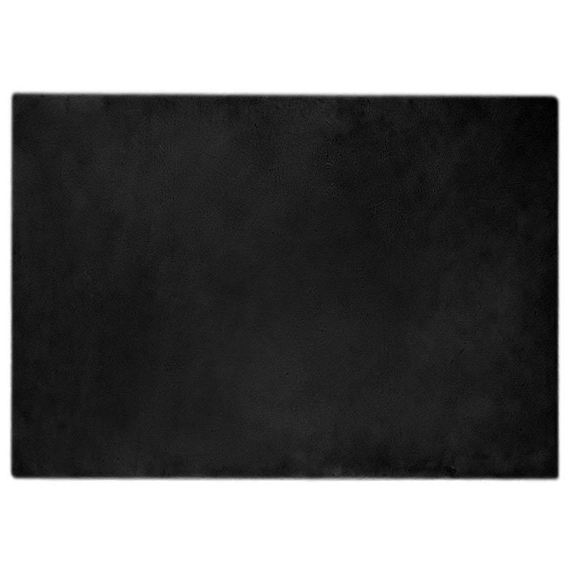 vidaXL Mű Nyúl Szőr Szőnyeg Olite Fekete 140 x 200 cm Poliészter