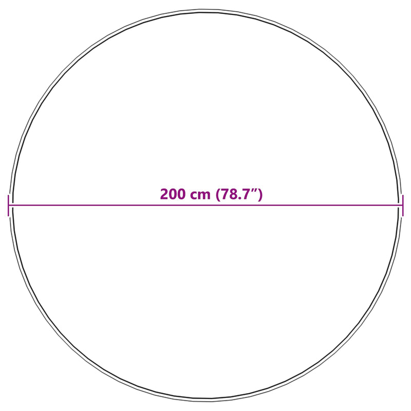 vidaXL Mű Nyúl Szőr Szőnyeg Olite Fekete Ø 200 cm Poliészter