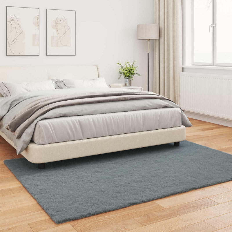 vidaXL Mű Nyúl Szőr Szőnyeg Olite Antracit 140 x 200 cm Poliészter