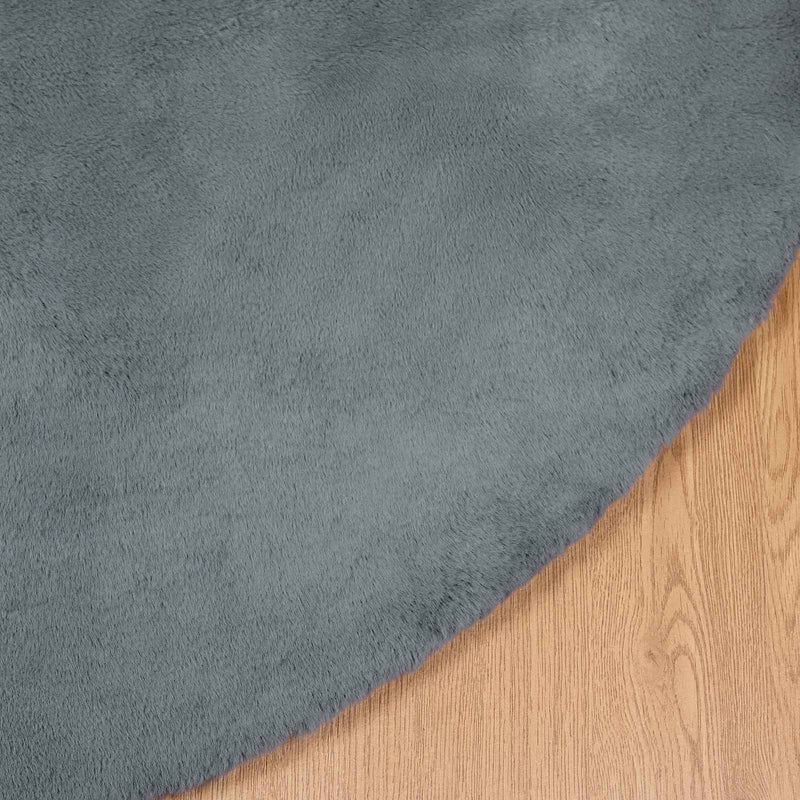 vidaXL Mű Nyúl Szőr Szőnyeg Olite Antracit Ø 120 cm Poliészter
