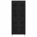 vidaXL Magasfiú Fekete tölgy 69,5 x 34 x 180 cm Faanyag