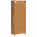 vidaXL Magasfiú Falra szerelhető Régi fa 69,5 x 34 x 180 cm Faanyag
