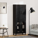 vidaXL Magasfiú Fekete tölgy 69,5 x 34 x 180 cm Faanyag