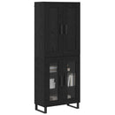 vidaXL Magasfiú Fekete tölgy 69,5 x 34 x 180 cm Faanyag