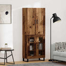 vidaXL Magasfiú 2 pcs Öreg fa 69,5 x 34 x 180 cm Műanyag Fa és Üveg