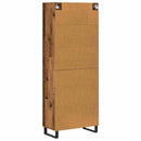 vidaXL Magasfiú 2 pcs Öreg fa 69,5 x 34 x 180 cm Műanyag Fa és Üveg