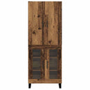 vidaXL Magasfiú 2 pcs Öreg fa 69,5 x 34 x 180 cm Műanyag Fa és Üveg