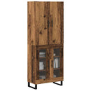 vidaXL Magasfiú 2 pcs Öreg fa 69,5 x 34 x 180 cm Műanyag Fa és Üveg