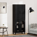 vidaXL Magasfiú 2 pcs Fekete tölgy 69,5 x 34 x 180 cm