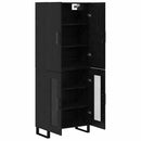 vidaXL Magasfiú 2 pcs Fekete tölgy 69,5 x 34 x 180 cm