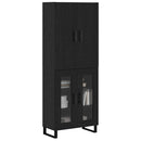 vidaXL Magasfiú 2 pcs Fekete tölgy 69,5 x 34 x 180 cm