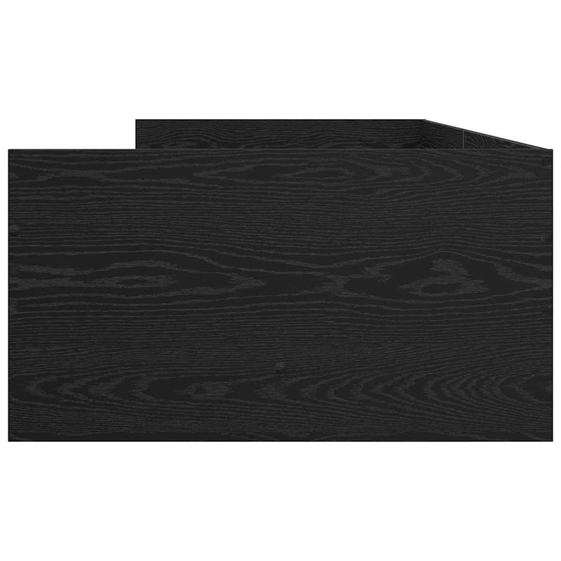 vidaXL Ágykeret fiókkal Fekete tölgy 90 x 200 cm Tömör fenyőfa