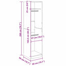 vidaXL Ruhásszekrény polcokkal Musta tammi 50 x 50 x 200 cm Faanyag