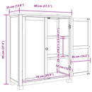 vidaXL Cabinet tárolóval ajtóval Barna 80 x 35 x 95 cm Tömör Tölgyfa