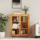 vidaXL Cabinet polcokkal tárolóval Barna 80 x 35 x 95 cm Tömör Tölgyfa