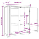 vidaXL Cabinet polcokkal tárolóval Barna 80 x 35 x 95 cm Tömör Tölgyfa
