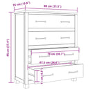vidaXL Cabinet fiókkal tárolóval Barna 80 x 35 x 95 cm Tömör Tölgyfa
