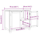 vidaXL Cabinet tárolóval ajtóval Barna 78 x 50 x 70 cm Tömör Tölgyfa