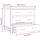 vidaXL Cabinet fiókkal tárolóval Barna 80 x 50 x 70 cm Tömör Tölgyfa