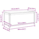 vidaXL Tároló Doboz 110 x 45 x 45 cm Tömör Tölgyfa