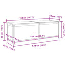 vidaXL Tároló Doboz 150 x 45 x 45 cm Tömör Tölgyfa