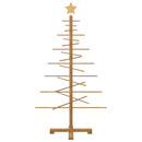 vidaXL Fából készült Karácsonyfa állvánnyal Barna 125 cm bambusz