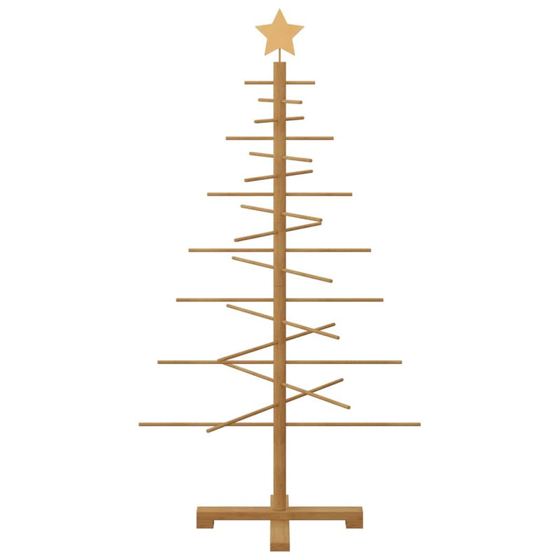vidaXL Fából készült Karácsonyfa állvánnyal Barna 125 cm bambusz