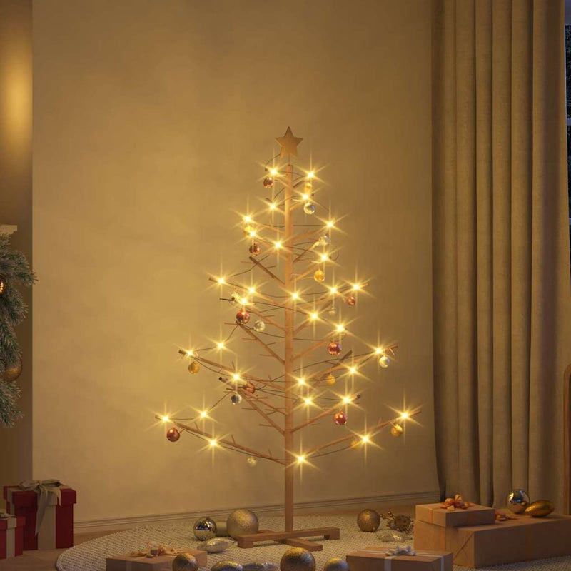 vidaXL Fából készült Karácsonyfa állvánnyal Barna 150 cm Tömör fenyőfa