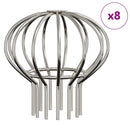 vidaXL Cseppentő Levélvédő 8 pcs Ezüst 75 mm Rozsdamentes acél