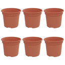 vidaXL Kerek Virágcserép 6 pcs Tégla Vörös Ø 12,5 x 10 cm Műanyag