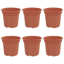 vidaXL Kerek Virágcserép 6 pcs Tégla Vörös Ø 15 x 12 cm Műanyag