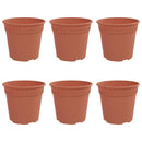 vidaXL Kerek Virágcserép 6 pcs Tégla Vörös Ø 19 x 16 cm Műanyag