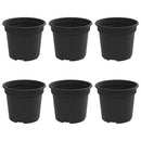 vidaXL Kerek Virágcserép 6 pcs Fekete Ø 12,5 x 10 cm Műanyag