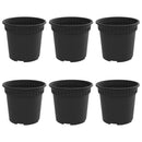 vidaXL Kerek Virágcserép 6 pcs Fekete Ø 15 x 12 cm Műanyag