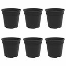 vidaXL Kerek Virágcserép 6 pcs Fekete Ø 17 x 14 cm Műanyag