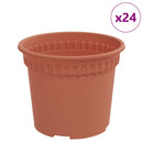 vidaXL Kerek Virágcserép 24 pcs Tégla Vörös Ø 12,5 x 10 cm Műanyag