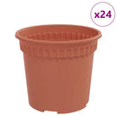 vidaXL Kerek Virágcserép 24 pcs Tégla Vörös Ø 15 x 12 cm Műanyag